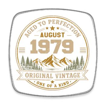 August 1979 Original Birthday Vintage Mountain - Viereckiger Kühlschrankmagnet - Weiß - Vorne