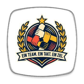 One team, one beat, one goal, team spirit - Square fridge magnet - white - Front