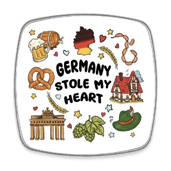 Germany Souvenir - Viereckiger Kühlschrankmagnet - Weiß - Vorne