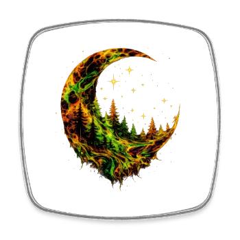 Moon Forest - Viereckiger Kühlschrankmagnet - Weiß - Vorne