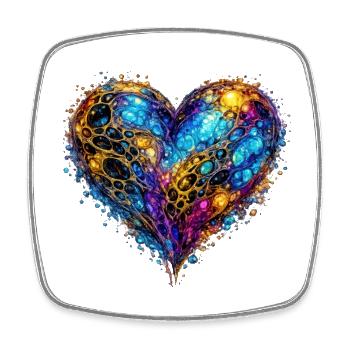 Celestial Heart  - Square fridge magnet - white - Front