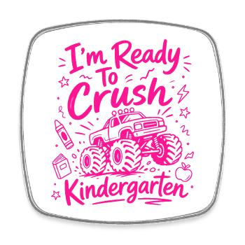 Ich bin bereit, Kindergarten – Monstertruck zu meistern - Viereckiger Kühlschrankmagnet - Weiß - Vorne
