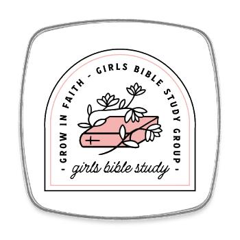 Girls bible study - Square fridge magnet - white - Front