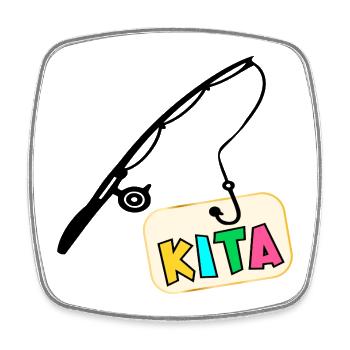 KITA Kitakinder Fishing - Square fridge magnet - white - Front