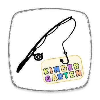 Kindergartenkind Kindergarten Angeln - Viereckiger Kühlschrankmagnet - Weiß - Vorne