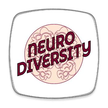 Gehirnneurodiversität - Viereckiger Kühlschrankmagnet - Weiß - Vorne