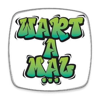 Wart A Mal – Lustiger Dialekt Spruch Design - Viereckiger Kühlschrankmagnet - Weiß - Vorne