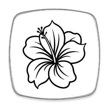 Hibiscus flower - Square fridge magnet - white - Front