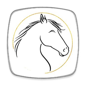 Wild mane, gentle grace - Square fridge magnet - white - Front