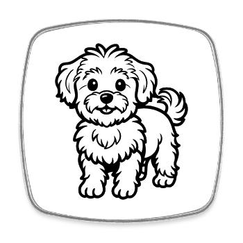 Maltipoo - Square fridge magnet - white - Front