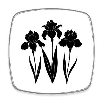 Irisblume - Viereckiger Kühlschrankmagnet - Weiß - Vorne
