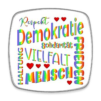 Regenbogen Wählen Demokratie - Viereckiger Kühlschrankmagnet - Weiß - Vorne