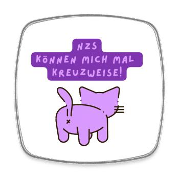 NZS können mich mal kreuzweise! - Viereckiger Kühlschrankmagnet - Weiß - Vorne