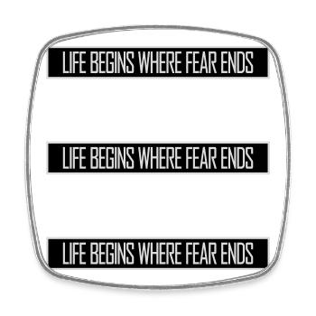 Life Begins Where Fear Ends Motivierend Zitat Logo - Viereckiger Kühlschrankmagnet - Weiß - Vorne