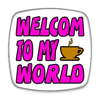 Kaffee - Viereckiger Kühlschrankmagnet - Weiß - Vorne