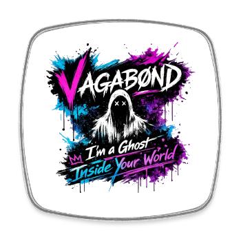Graffiti de fantôme vagabond - Magnet carré - blanc - Devant