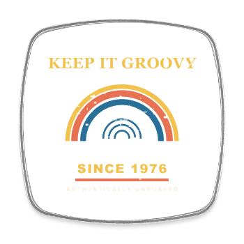 Keep It Groovy - Viereckiger Kühlschrankmagnet - Weiß - Vorne