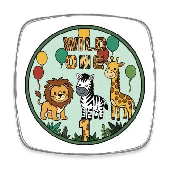 Wild One Animal Friends Trio - Square fridge magnet - white - Front