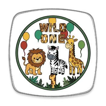 Wild One Zoodesign Balloon Party - Square fridge magnet - white - Front