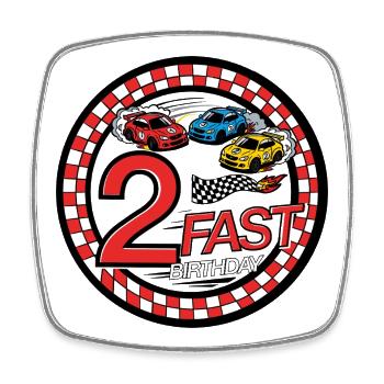2 Almost Birthday Rally - Square fridge magnet - white - Front