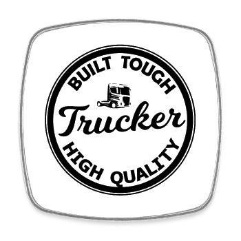 Trucker Design - Square fridge magnet - white - Front