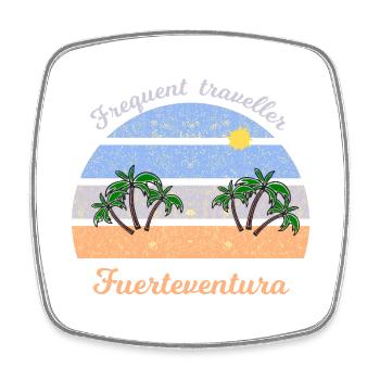 Frequent Traveler Fuerteventura Retro - Viereckiger Kühlschrankmagnet - Weiß - Vorne