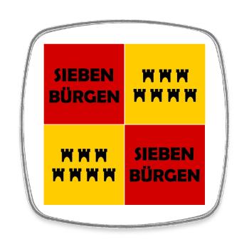 Siebenbürgen Quadrat Muster - Viereckiger Kühlschrankmagnet - Weiß - Vorne