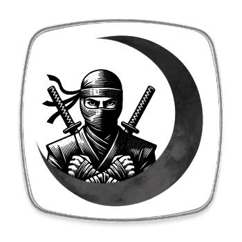Shinobi Ninja – Geek Gift - Square fridge magnet - white - Front
