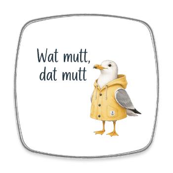 Wat mutt dat mutt Seemöwe Hoodie - Viereckiger Kühlschrankmagnet - Weiß - Vorne