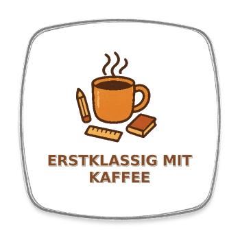 Schulanfang Lehrerin Kaffee - Viereckiger Kühlschrankmagnet - Weiß - Vorne
