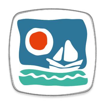 Segelboot auf azurblauem Meer – Meeresillustration - Viereckiger Kühlschrankmagnet - Weiß - Vorne