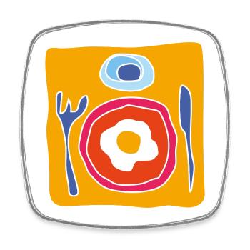 Colorful Fried Egg – Pop Illustration - Square fridge magnet - white - Front