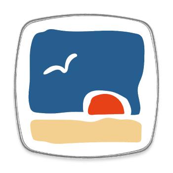 Bird at Sunset – Minimalist Art - Square fridge magnet - white - Front
