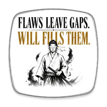 Stoic Samurai Will Fills Them Gym Motivation Shirt - Square fridge magnet - white - Front
