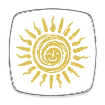 Soleil d’Or - Magnet carré - blanc - Devant