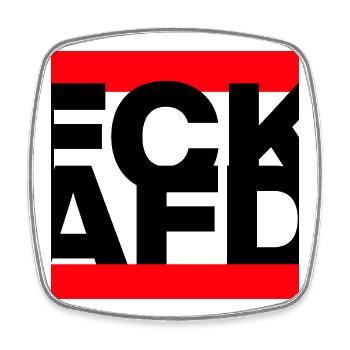 FCK AFD, NIE WIEDER IST JETZT, NO NZS, NO AFD - Square fridge magnet - white - Front