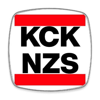 KCK NZS! STATEMENT AGAINST NEO-NAZIS, NEVER AGAIN - Square fridge magnet - white - Front