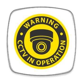 Warning CCTV Camera In Operation Sign - Square fridge magnet - white - Front
