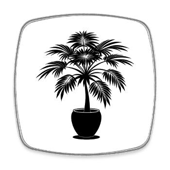 Palm Plant - Square fridge magnet - white - Front