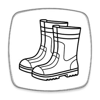 Rain boots - Square fridge magnet - white - Front