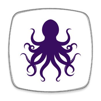 Octopus - Square fridge magnet - white - Front