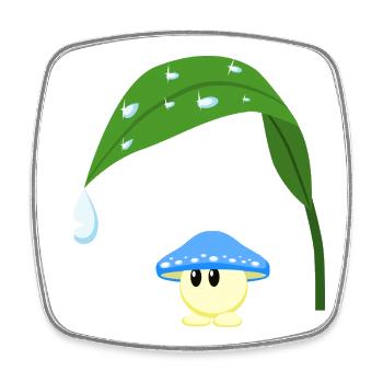 Blue Mushroom - Square fridge magnet - white - Front