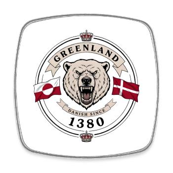 Bear Crest of Denmark Greenland - Square fridge magnet - white - Front
