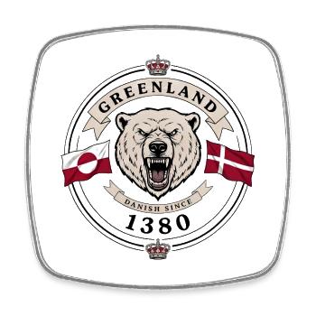 Greenland, Danish since 1380 - Square fridge magnet - white - Front