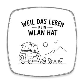 Weil Das Leben Kein WLAN Hat - Viereckiger Kühlschrankmagnet - Weiß - Vorne