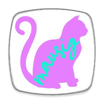Cat Mouse - Square fridge magnet - white - Front