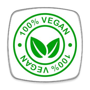Design 100 % Vegan Green Badge - Magnet carré - blanc - Devant