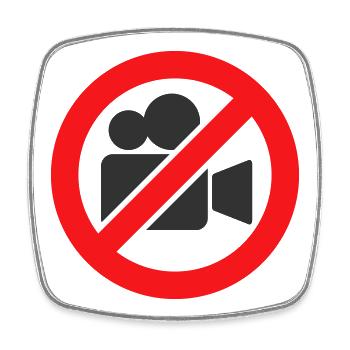 No Video Recording Prohibition Warning Sign Sticke - Square fridge magnet - white - Front