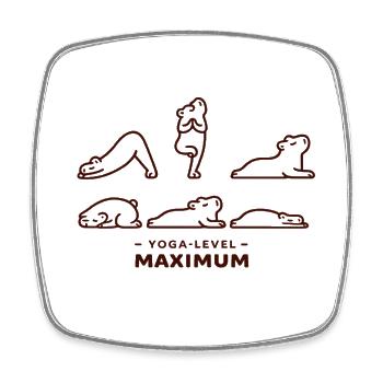 Niveaux de yoga : poses maximales de capybara - Magnet carré - blanc - Devant