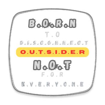 T-shirt Streetwear Cyberpunk - BORN TO DISCONNECT - Magnet carré - blanc - Devant